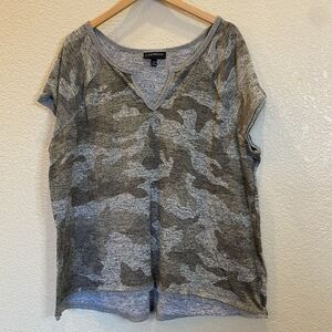 Lucky Brand Plus Size Camo Short Sleeve Shirt 22/24 Green